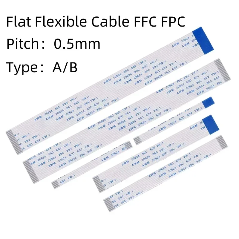 10PCS Flat Flexible Cable FFC FPC AWM 20624 80C 60V VW-1 FFC-0.5MM