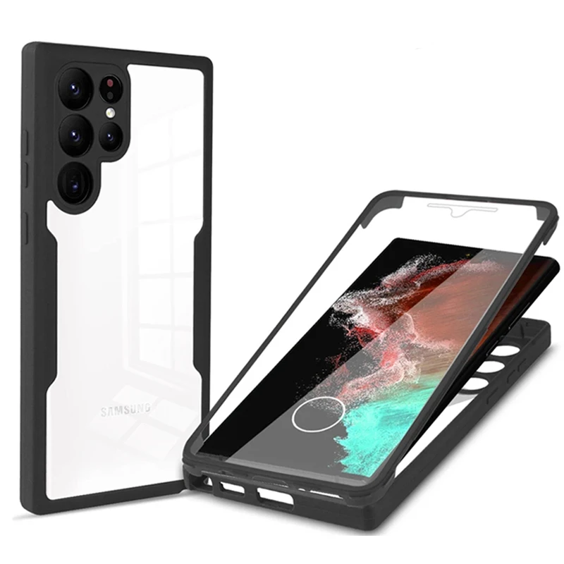 thumbnail image 1 of 360 Full Body Silicon Case For Samsung Galaxy S23 S22 S21 Ultra Plus Fe A53 5G A73 A33 A23 A13 Shockproof Screen Film Cover Capa, 1 of 5