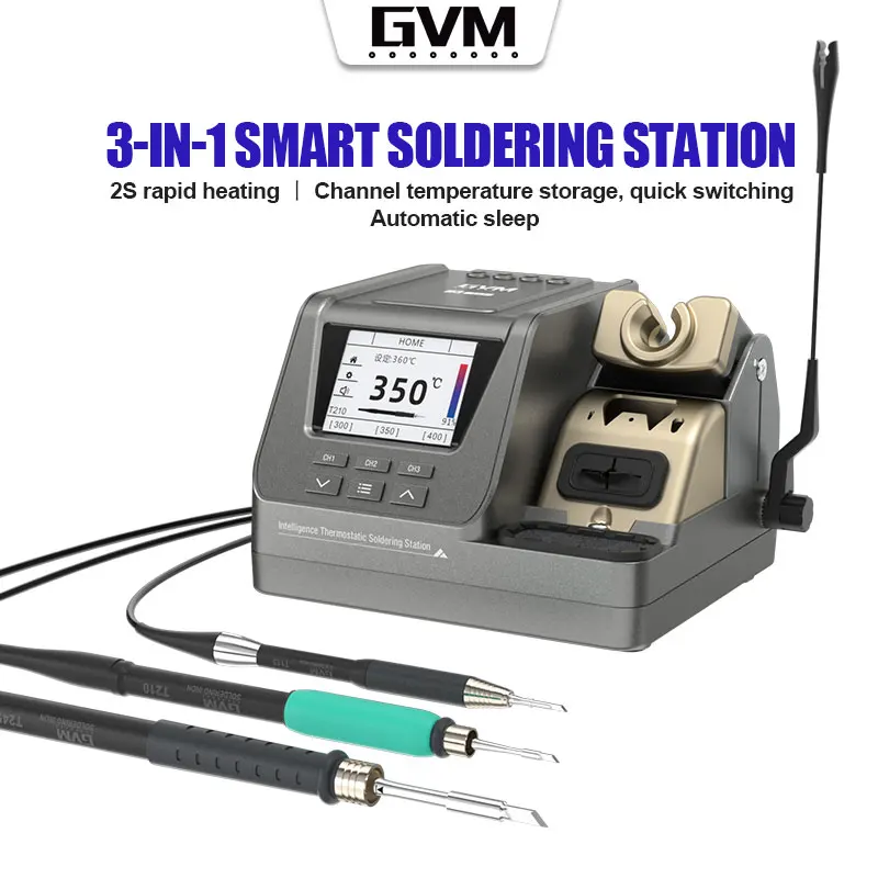 

GVM H3 3 in1 Smart Soldering Station Compatible Soldering Iron Tip 210/245/115 Handle Control Temperature Welding Rework Station