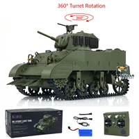 Toys 1/16 Scale RTR Tank US Stuart M5A1 British VI Light Tank High-Speed Sound Lights Radio Control Finished Panzer Vehicle Cars 1
