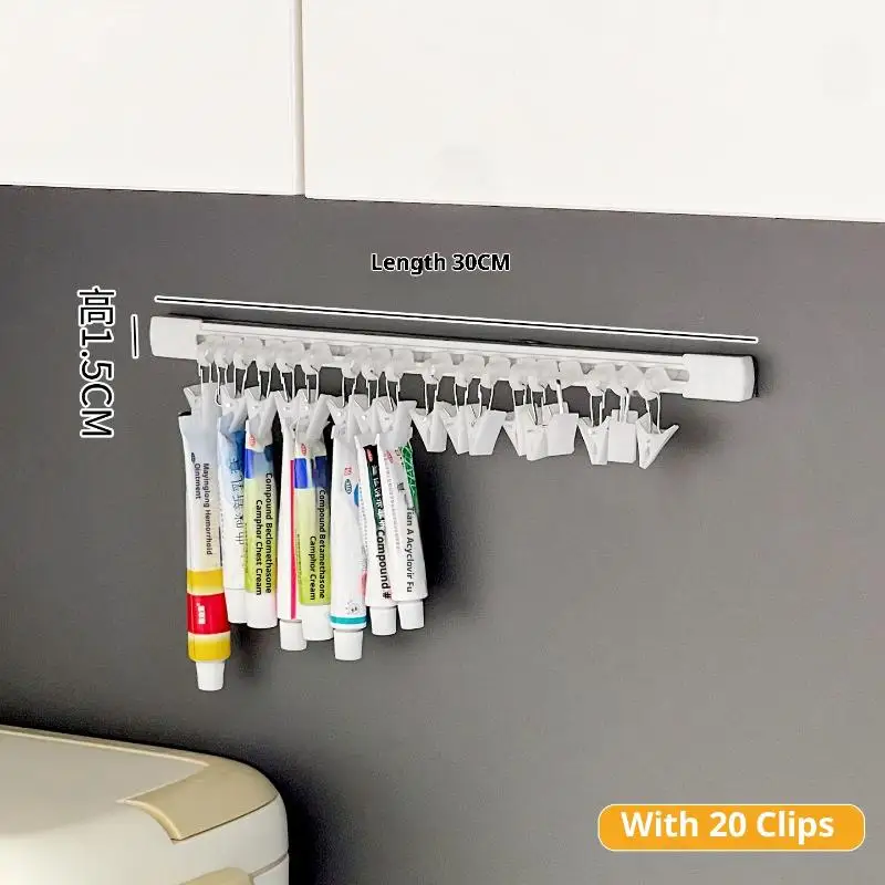 1PC Plastic Hanging Ointment Storage Rack Space Saving Large Capacity Lotions Storage Clip With Slide Rail Headband Holder