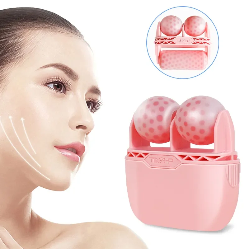 

Ice Roller Facial Massage 2 Shape Heads Shrink Pores Cold Therapy Reusable Freezable Ice Massager Lifting Tools
