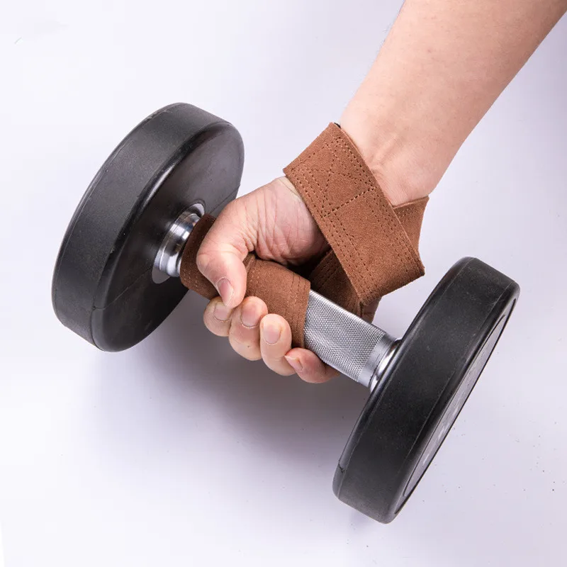 Leather Weight Lifting Wrist Straps Pull-ups Bands Fitness Bodybuilding Training Gym Lifting Straps with Non Slip Cowhide Grip 6