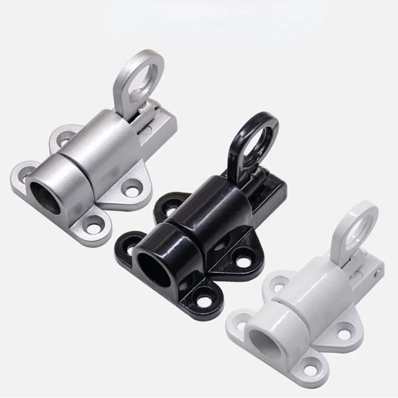 Window Gate Security Pull Ring Spring Bounce Door Bolt Aluminum Latch Lock White