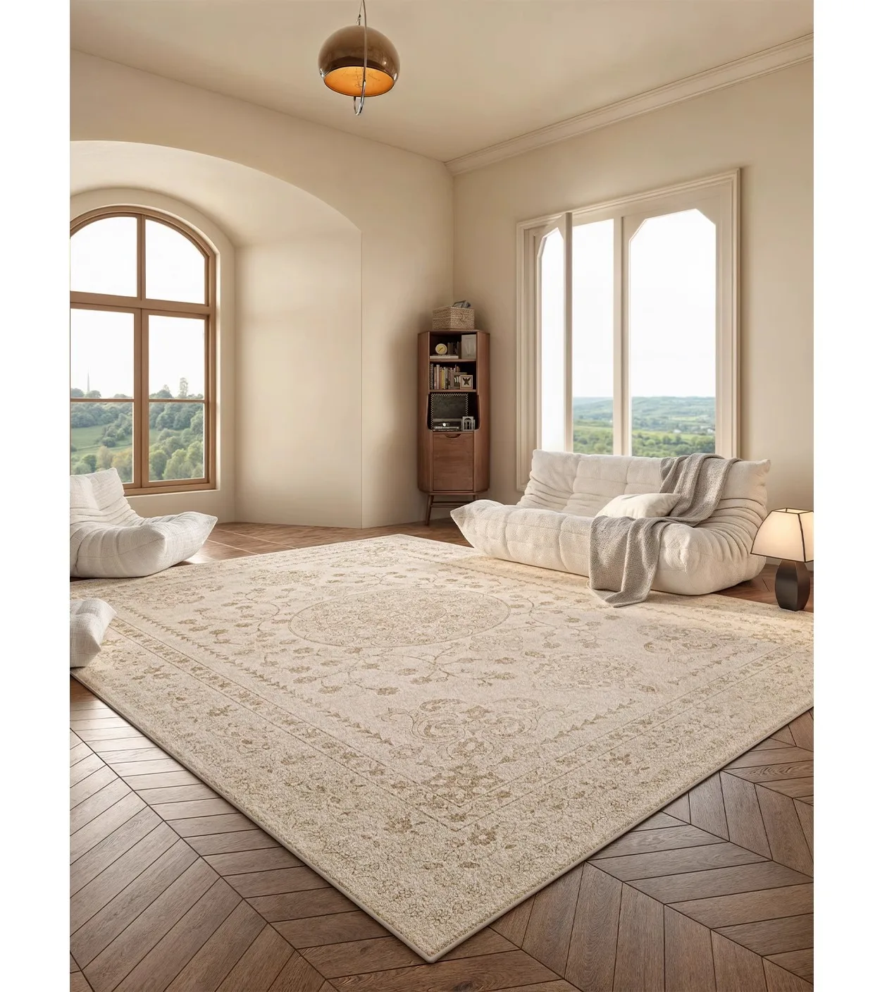 Living Room Carpet Retro French Plush Bedroom Rug Home Large Area Luxury High-end Custom Soft Coffee Table Floor Mats Tapete 양탄자