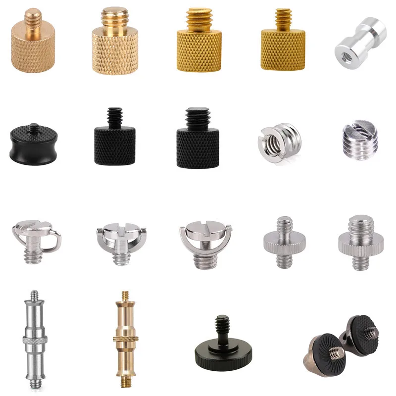 

1/4" Male to 1/4" Male Threaded Adapter 1/4 Inch Double Male Screw Adapter Supports Tripod Stand Metal Camera Accessories