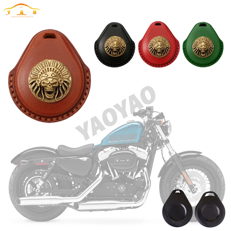 NewDesignGenuineLeatherMotorcycleKeyCoverForHarleyDavidsonX48