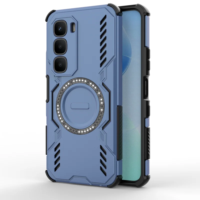Enhanced Heat Dissipation Shockproof Magnetic Phone Case with TPU Frame and Hard Plastic Back