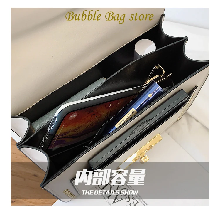 Elegant Sequins Ladies Handbag Small 2023 New Rivet Women's Shoulder Bag High-quality PU Leather Messenger Bags for Female Totes