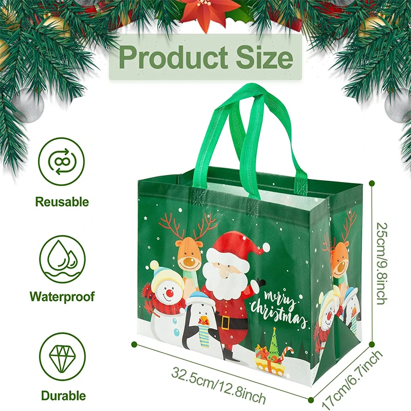 Clearance under $5-Shldybc Christmas Gift Bag Non-Woven Fabric Laminated  Cartoon Tote Bag Eco-Friendly Shopping Bag, Summer Savings Clearance 