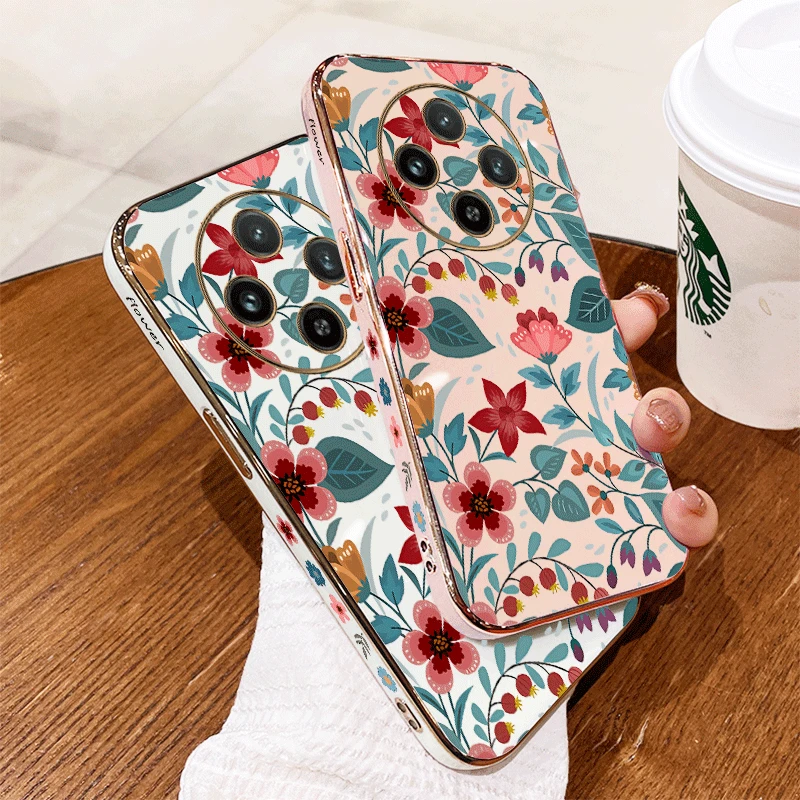 Aesthetic Flower Luxury Plating Phone Case - Soft Back Cover
