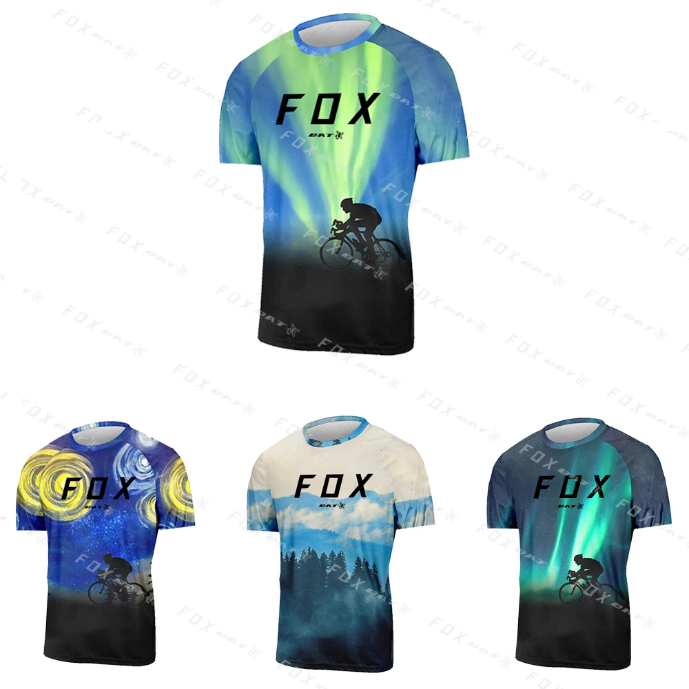 

T-Shirt Moto jersey Men's Downhill Cycling DH Off Road Mountainbike Bat Fox Mtb Jersey Sneldrogende Motorcross Sportkleding