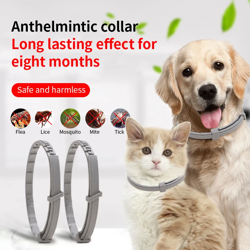 Flea collar for dogs and cats adjustable collar pet in vitro deworming ring flea collar