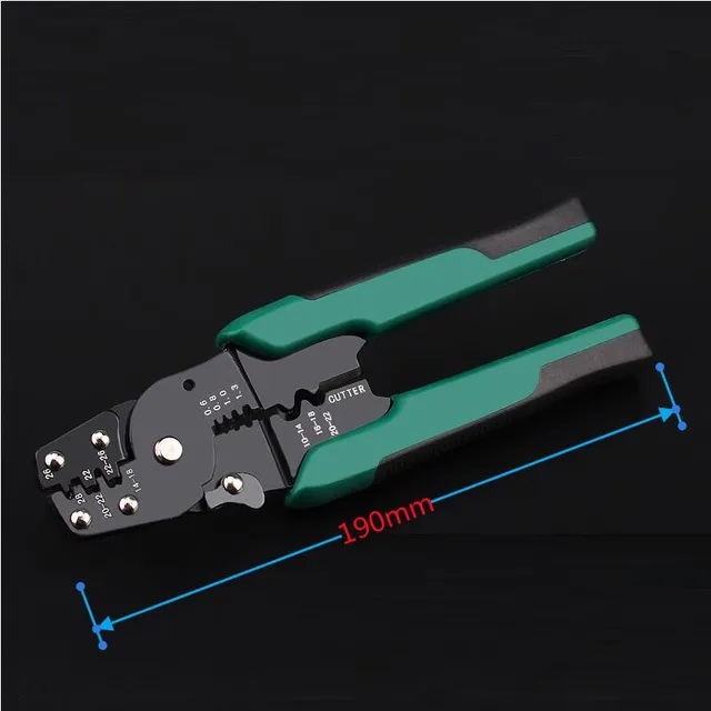 EUROP STYLE Crimping Tool Crimping Plier Wire Stripper Cutter Crimper WireTool 10-26AWG Quadrilateral Tube Bootlace Terminal JD41-Green