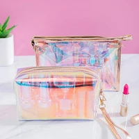 1 Pc Colorful Holographic Women Cosmetic Bag TPU Clear Makeup Bag Beauty Organizer Pouch Travel Clear Makeup Kit Case 2