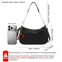 Sac à main de luxe de styliste pour femmes, sac à bandoulière en cuir PU avec pendentif cerise, sac Hobos sous les bras 6