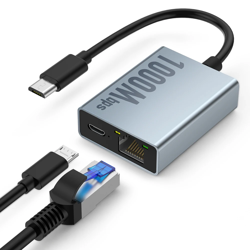 100Mbps 1000Mbps Ethernet Adapter for Fire TV Stick Micro USB to RJ45 ...