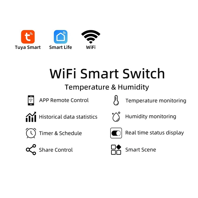 Tuya 온도 습도 스위치 센서 WiFi 온도 습도 스위치 센서(온도 및 습도 프로브-A32R 포함)