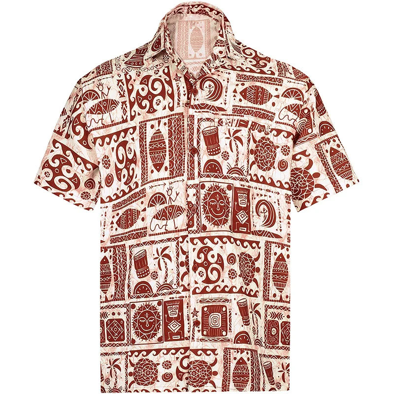 thumbnail image 1 of Camisas de hoja de arce para hombre, ropa con estampado 3D, camisa de playa hawaiana, camisetas de manga corta Y2k, ropa vintage informal, blusa con solapa, 1 of 5