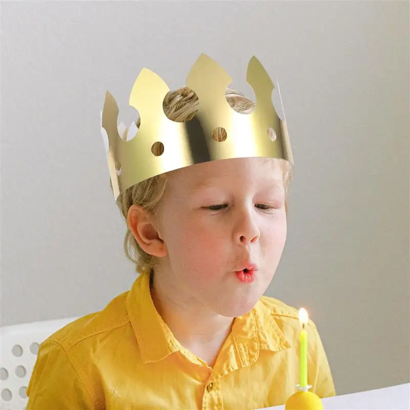 Party Hat Birthday Crown Baby Crown Hat Kids Paper Crown 12/24Pcs Party Hat Photo Props Happy Birthday Celebration Theme Parties Baby Shower Bridal Wedding Hats