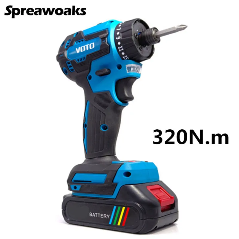 320N.m Brushless Impact Driver Electric Screwdriver 20 Torque 2 Speed Cordless Drill Power Tools For Makita 18V Battery 18v li ion battery rechargeable brushless cordless electric impact wrench oem power wrench 320n m torque for automobile repair