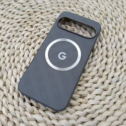 Enhanced Grid Pattern Magnetic Phone Case with Shockproof Back Cover - Pixel 9Pro XL (Gray)