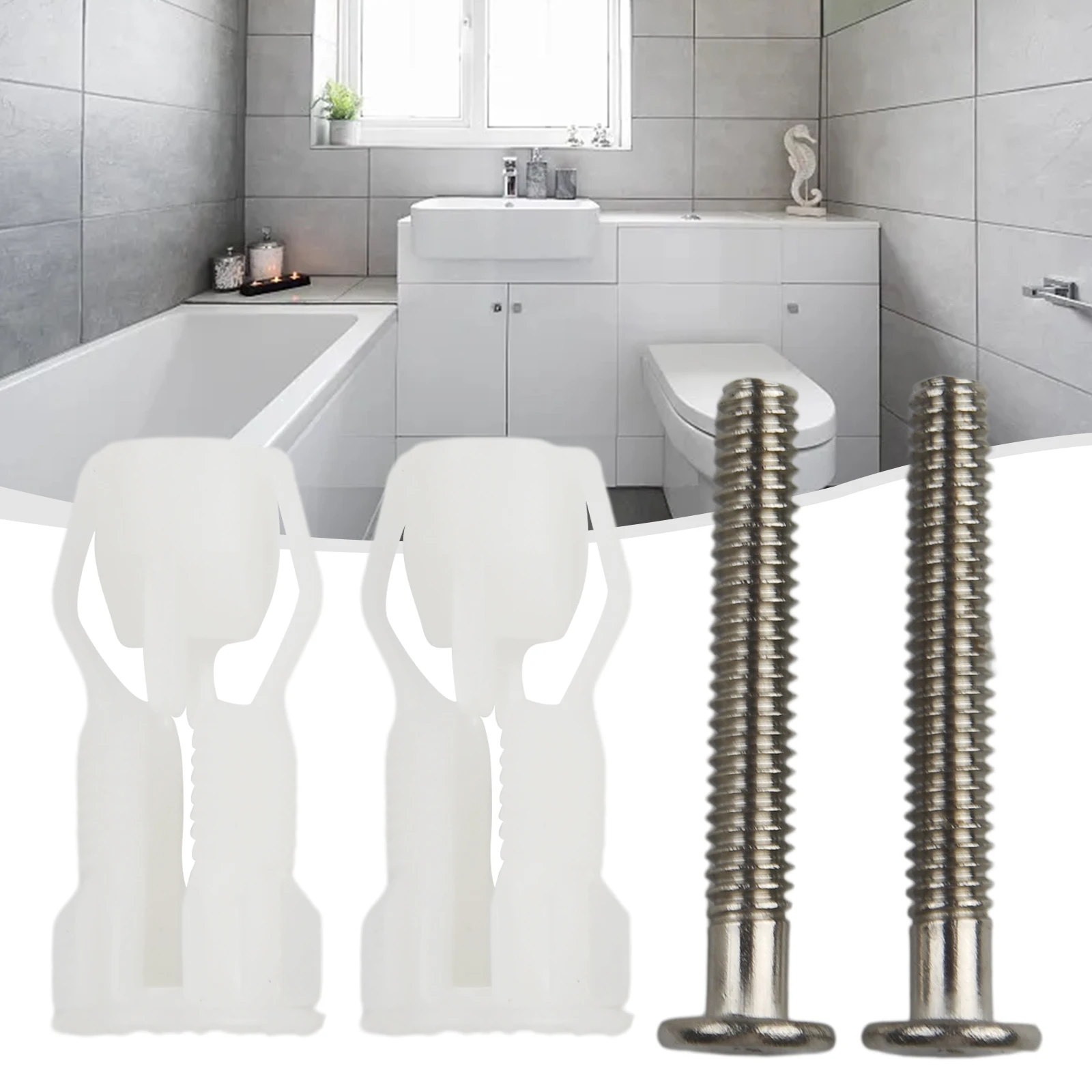 

Heavy Duty Toilet Lid Hinge Screws, Durable Brass Material, Stainless Steel Nylon Expansion Screw Nut Set of 2