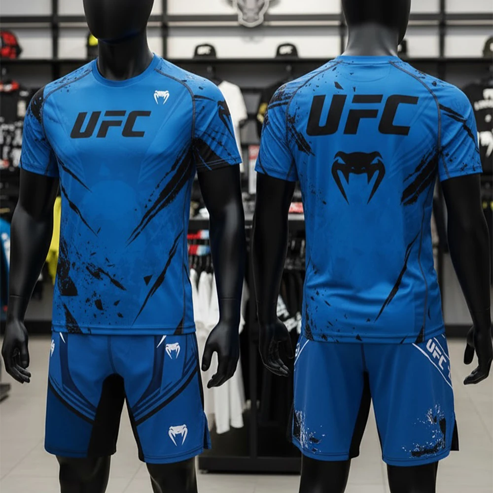 2026 키드 뉴 UFC 언라이벌드 바이 파이팅 나이트 스포츠 세트 남녀 MMA 복싱 트레이닝 세트 옥타곤 케이지 주짓수 티셔츠 반바지