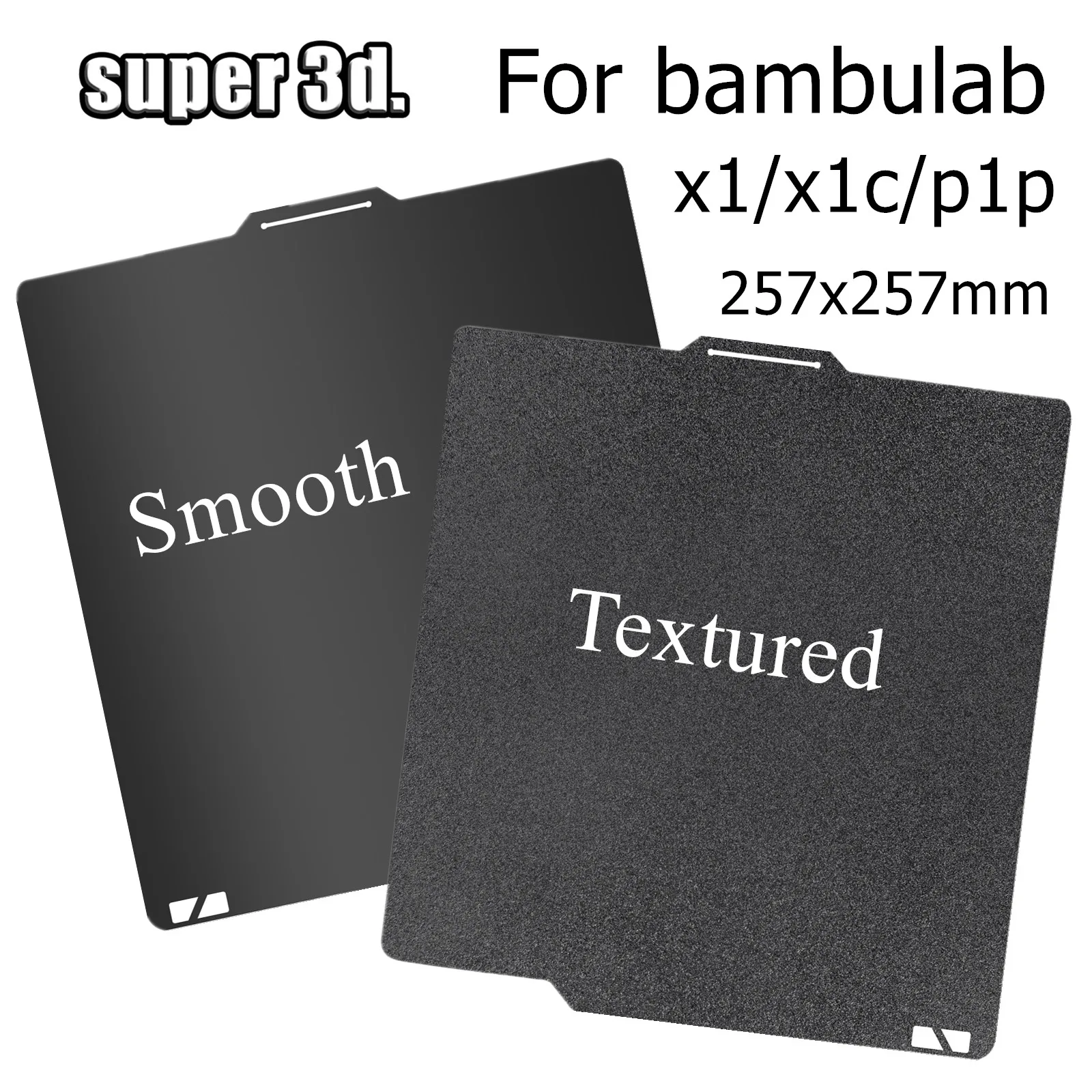 Aggiornamento Pei Nero Liscio Per Bambu Lab Build Plate X1C Strutturato Pei P1P Double Sided Spring Steel Sheet Pei Per Bambulabs X1 P1S