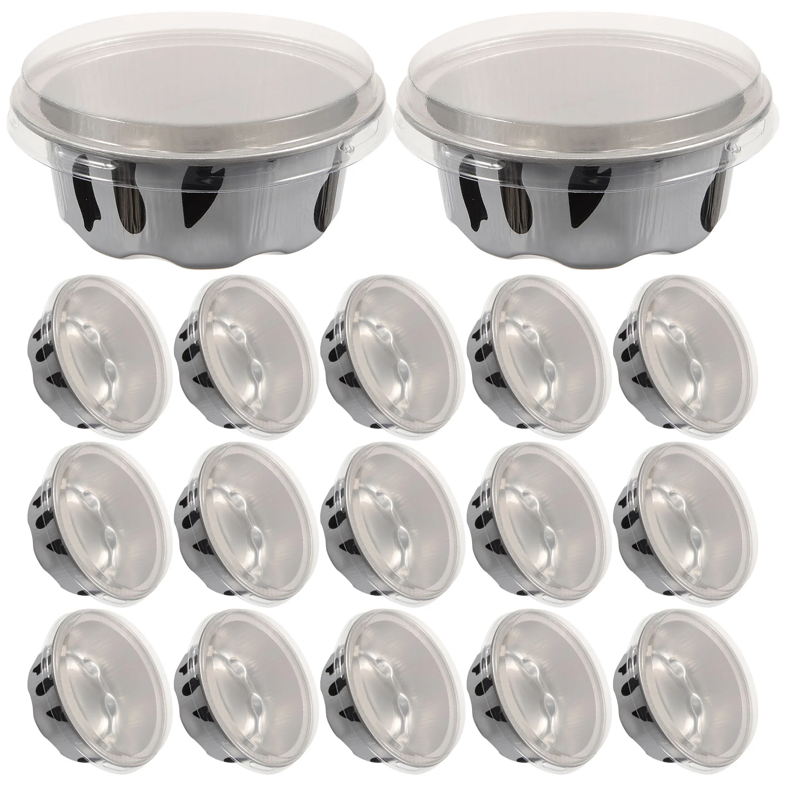50 Pcs Dairy Cow Cake Cups Aluminum Containers With Lids Egg Tart Molds Cupcake Baking Molds Non Stick Muffin Cups Pudding