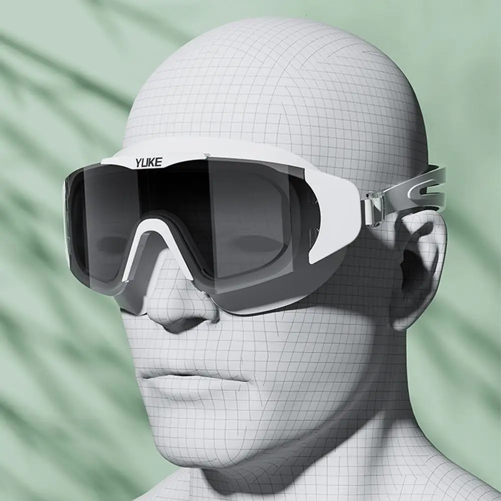 Fashion Electroplating Swimming Goggles Large Frame Gradient Lenses Anti-fog HD Waterproof Adults Professional Swim Glasses 4
