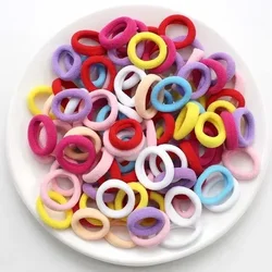 Colorful Nylon Scrunchie Hair Band Set - Elastic Hair Ties - 200pcs (White yellow purple)