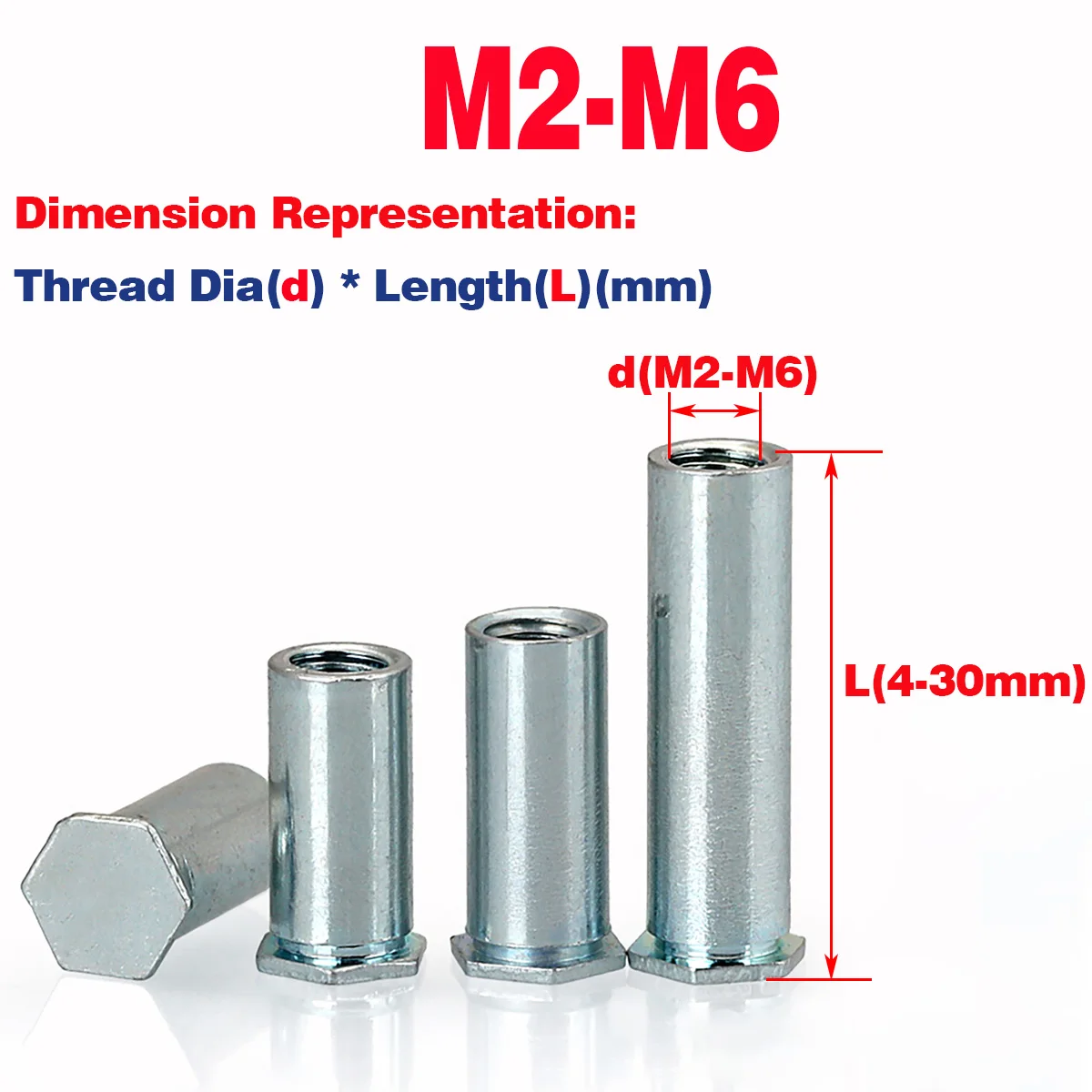 Carbon Steel Rivet Stud Carbon Steel Nut Stud Hole Rivet Nut