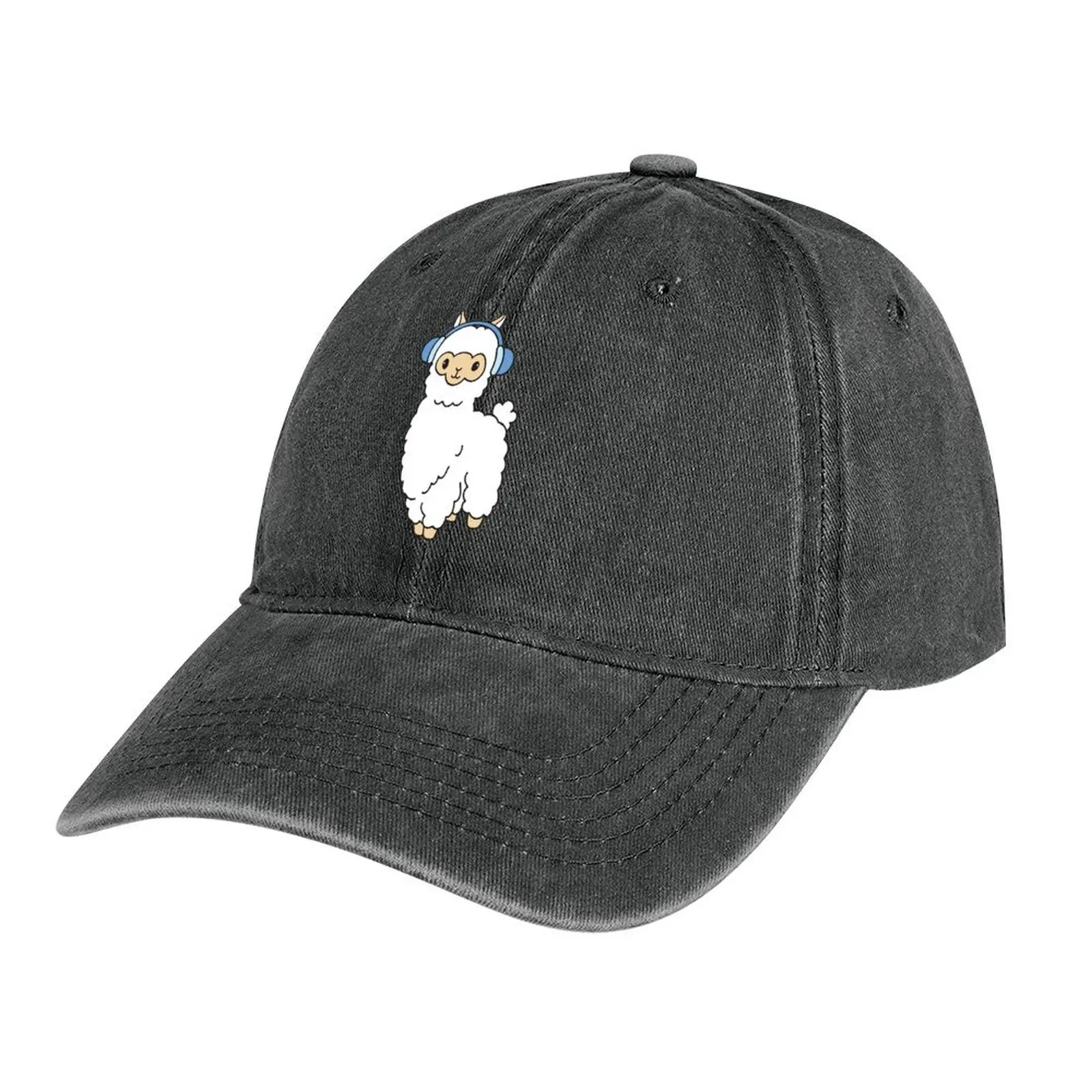 

Alpaca wearing headphones Cowboy Hat Sun Cap Sunscreen Icon Hip Hop Golf Wear Men Women's