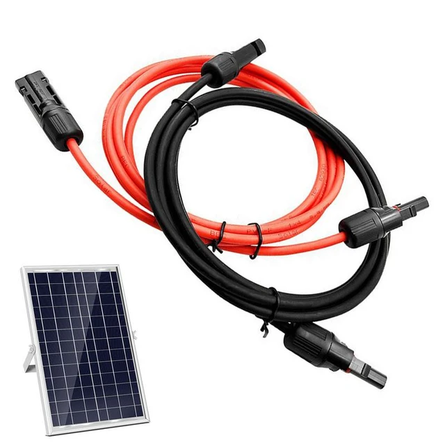 2 Pcs Solar Wire PV Wire Extension Cord Weatherproof Solar Panel