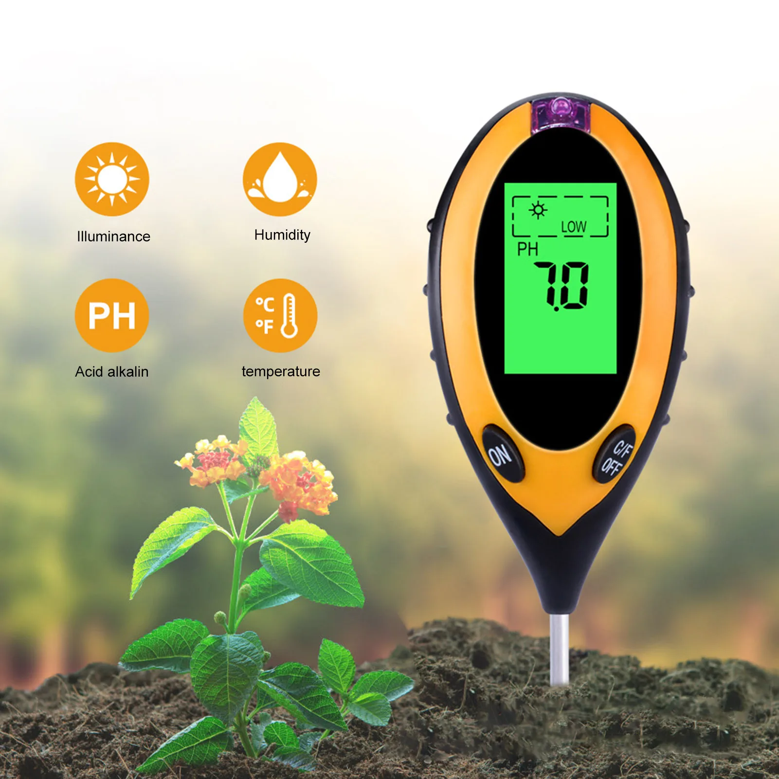 Sr300B 4 en 1 testeur d'humidité de pH du sol multifonctionnelle mètre -  Chine Le pH du sol, humidité du sol de Compteur Compteur Compteur d'humidité