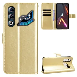Leather Flip Case with Wallet and Kickstand - Elegant Protective Cover for ZTE nubia Neo 3 (Gold)