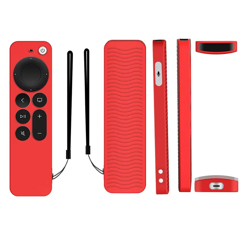 Anti-Lost Protective Case For Apple TV 4K 2nd Gen Siri Remote Control Anti-Slip Durable Silicon Shockproof Cover silicone remote case silicone remote cover silicone remote sleeve remote controller cover silicone case protector