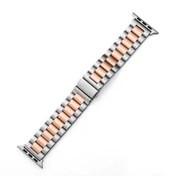 Premium Stainless Steel Strap for Series 10 46MM (Silver Rose Gold)