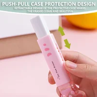 1-8Pcs New! Kawaii Cat Paw Rubber Erasers Retractable Pencil Eraser for Kids Students School Home Office Writing Drawing 2