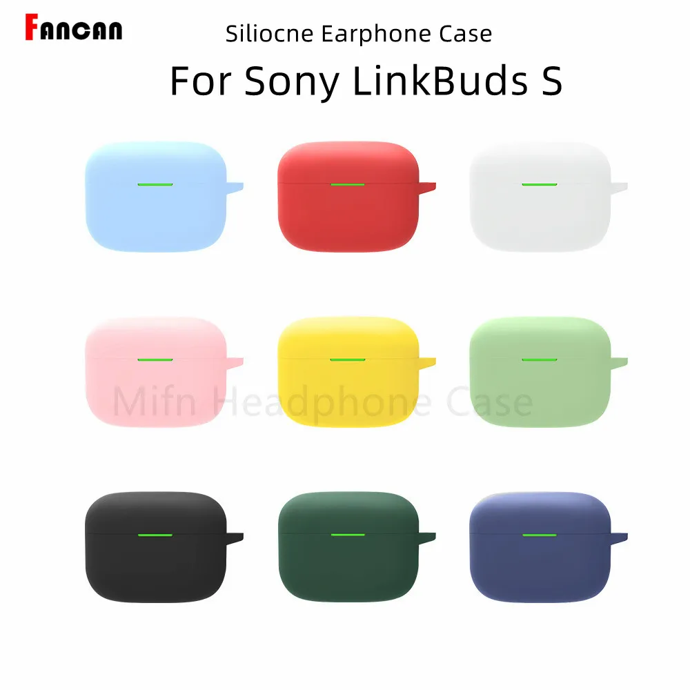 Silicone Case com chaveiro para Sony LinkBuds S, pele macia, capa protetora à prova de choque