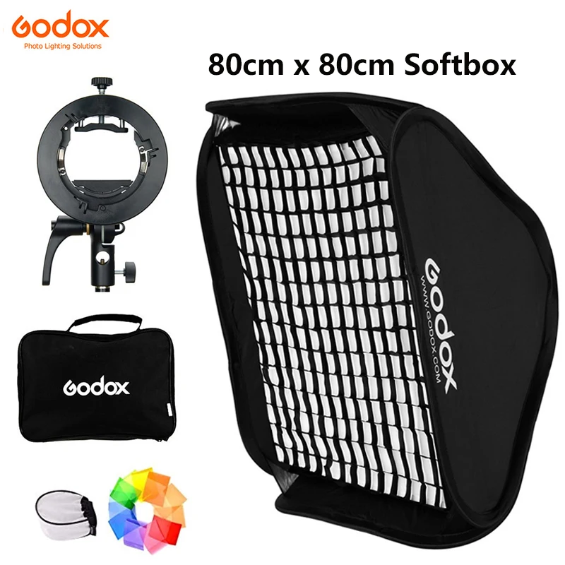Godox S2 Speedlite 브래킷 소프트박스 그리드 키트, Godox V1 AD200Pro AD400Pro V860II
