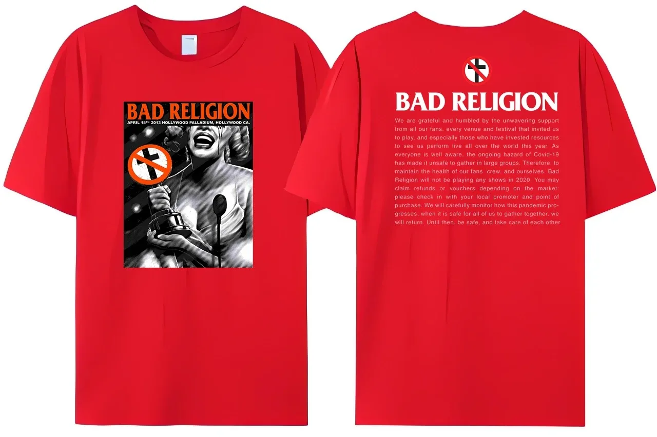 NEW Bad Religion T Shirt Men Women Summer Cotton Short Sleeve Bad Nun Reversible Print Streetwear Fashion Tee