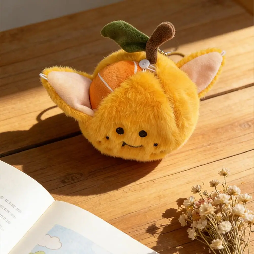 귀여운 껍질 벗길 수 있는 오렌지 플러시 키체인 시뮬레이션 과일 인형 부드러운 음식 펜던트 어린이 선물 오렌지 껍질 인형 키체인