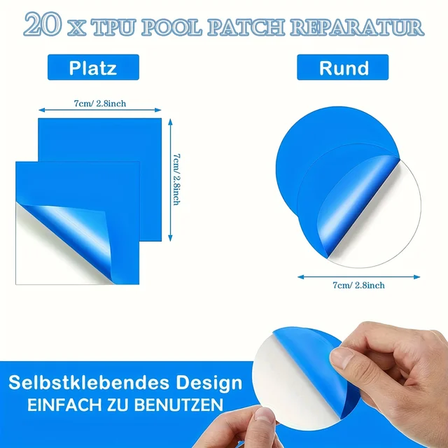 10/20 Pieces Underwater Self-adhesive Swimming Pool Patch, PVC Swimming Pool Repair Kit, Underwater Repair Swimming Pool Patch 3