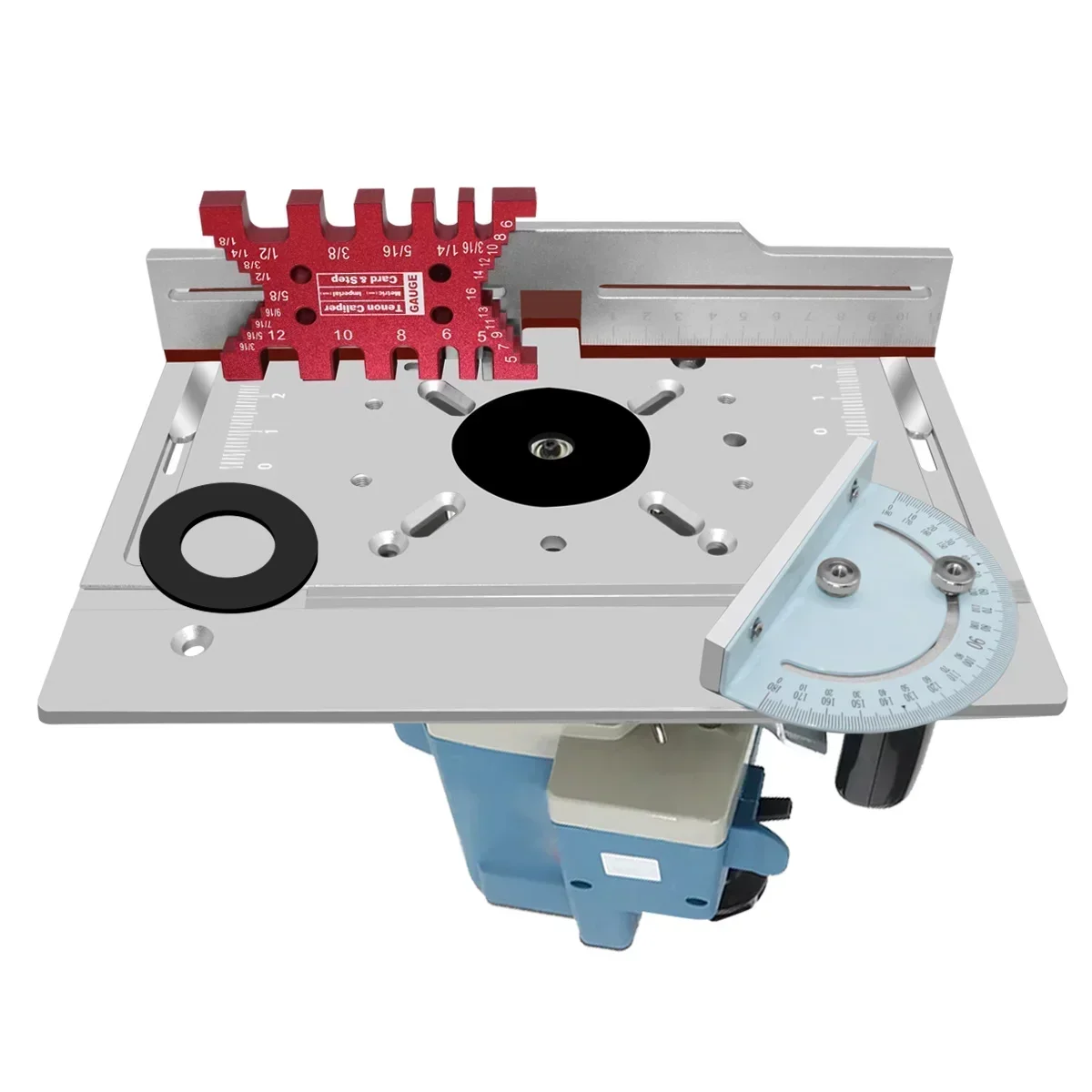 

With Table Gauge Insert Router Wood Miter Guide Tenoning Electric Lift Flip Router Kit -aluminium Plate Milling With Fence Board