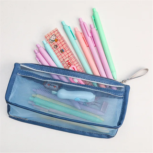 Wholesale Simple Transparent Mesh Pencil Cases Office Student Pencils Bags  Nylon Kalem Kutusu School Supplies Practical Pen Box Stationay Organizer  Multi Color From Lvhome09, $1.76