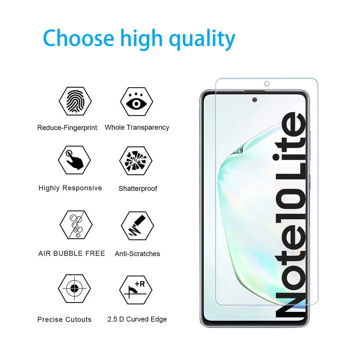 2/4Pcs High Auminum Tempered Glass For Samsung galaxy Note 10 Lite