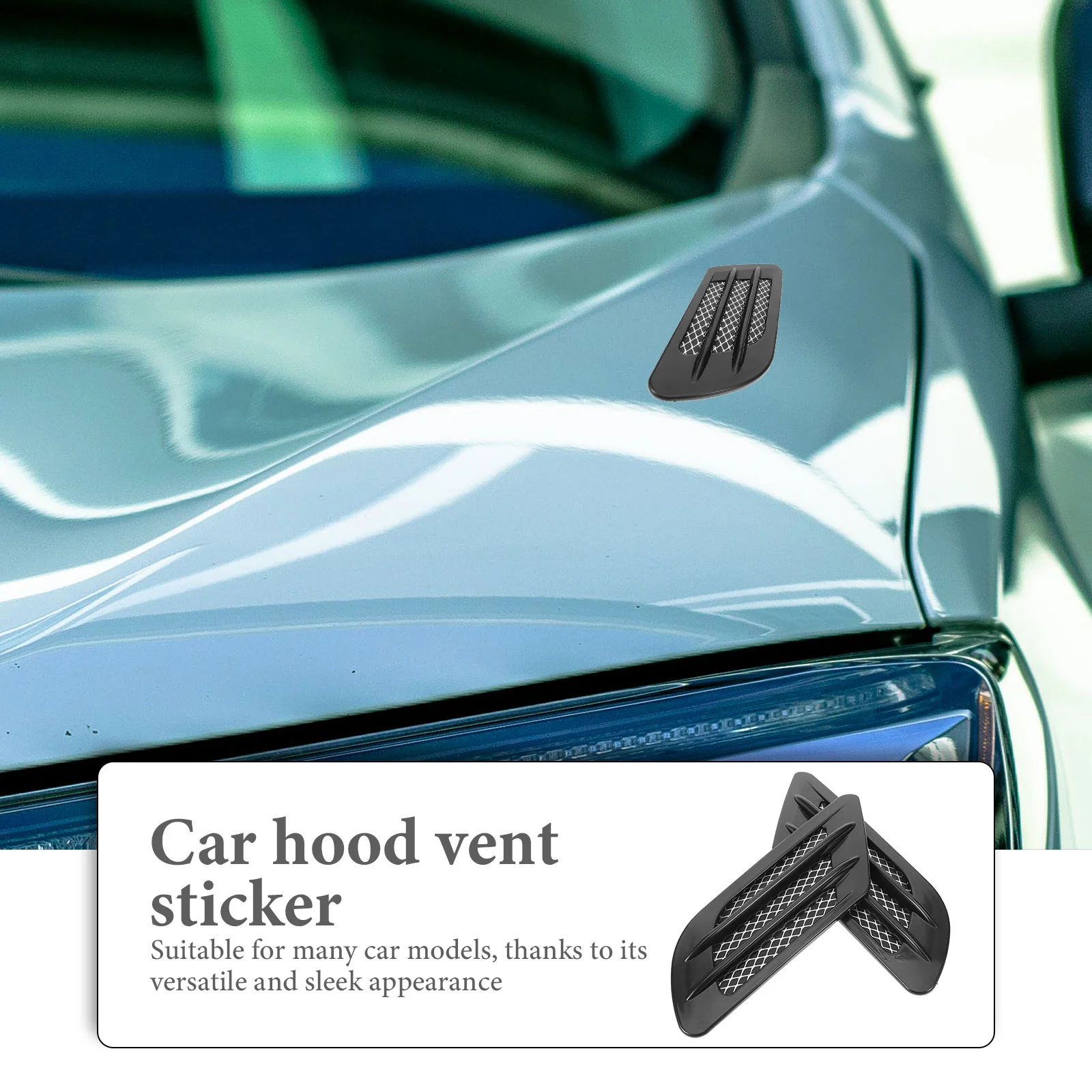 노글 에어 벤트 샤크 아가미 자동차 데칼 후드 스티커, 자동차 액세서리, ABS 트림