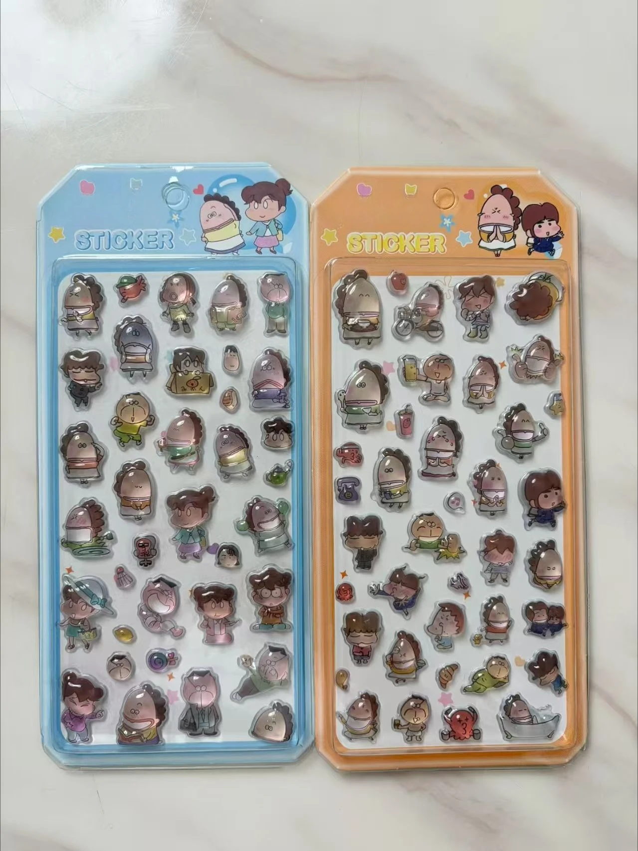 프리미엄 3D 퍼피 애니메이션 스티커 팩, 노트북, 물병, 휴대폰, 스크랩북 및 선물용 방수 에폭시 데칼